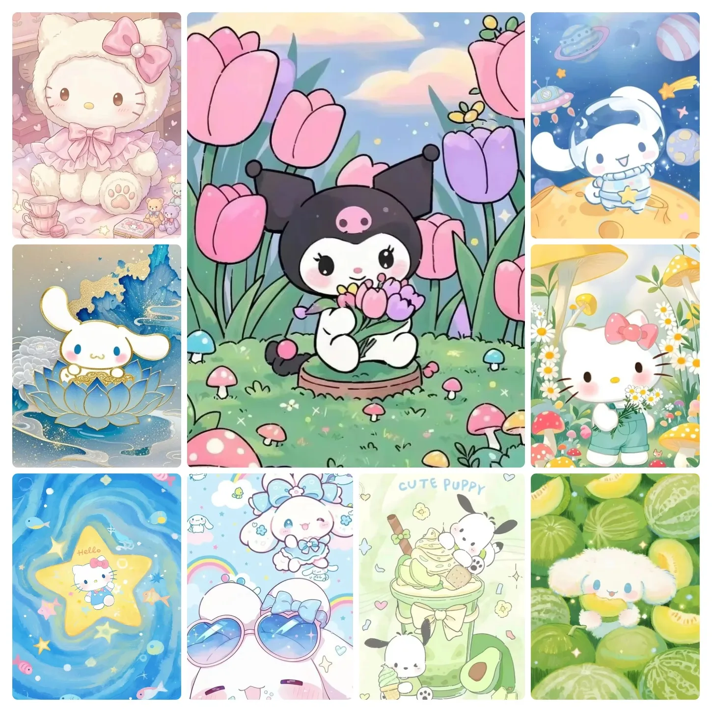 Jigsaw Puzzle 500/1000Pieces Cute Sanrio Characters Adult Challenge Stress Relief Game Home Decor Puzzle Gift for Family Friends