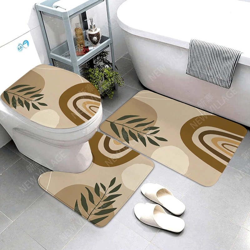 Anti-slip Bath Mat plant Bathroom Rug Shower Mat Decorative Absorbent Foot Mat Entrance Bathtub toilet rug boho Nordic leaf