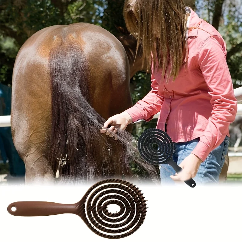 1pc Horse Hair Fluffy Comb for Horses Grooming Comb Styling Hairdressing Decontamination Essentials Horse Grooming Supplies