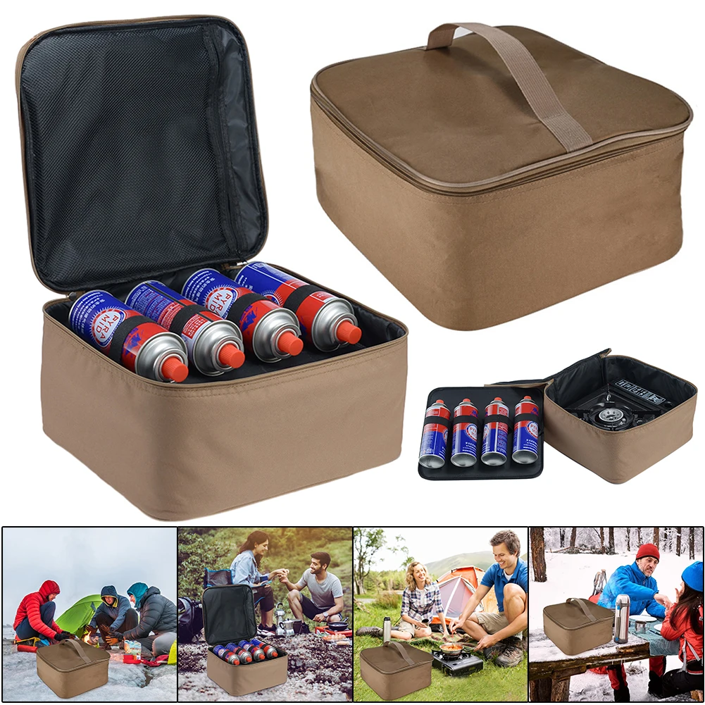 Gas Stove Canister Pot Carry Bags Oxford Cloth Cookware Utensils Organizer Versatile Wear for Outdoor Camping Picnic