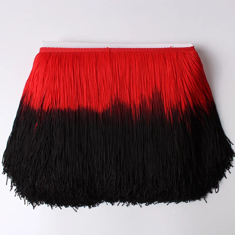 10 yards Two-color Gradient Nylon Fringe Trim Tassel Polyester Lace for Sewing Clothes Dress Curtain DIY Accessories 20cm Wide