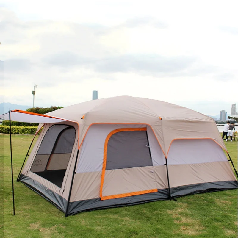 Custom Outdoor Waterproof Tent People 4-6 People Quick Building Double-layer Sunshade Thickened Large Family Camping Tents