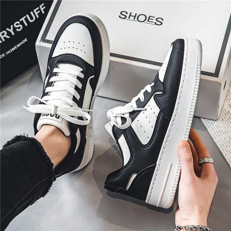 Spring New Trendy Men Sneakers Breathable White Man Sneakers Platform Sports Shoes Low Top Casual Daily Walking Footwear for Men