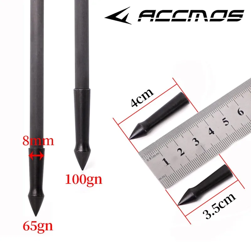 6/12/24pc Arrow Steel Arrowhead Target Points Tips Bullet Broadhead 65/100 Grain For Archery Arrows Shooting Hunting Accessory