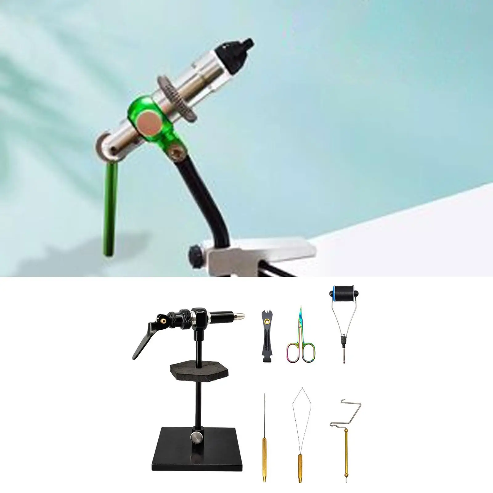 

Rotary Flying Fishing Tying Vise Set for Beginners Lightweight 360° Rotation