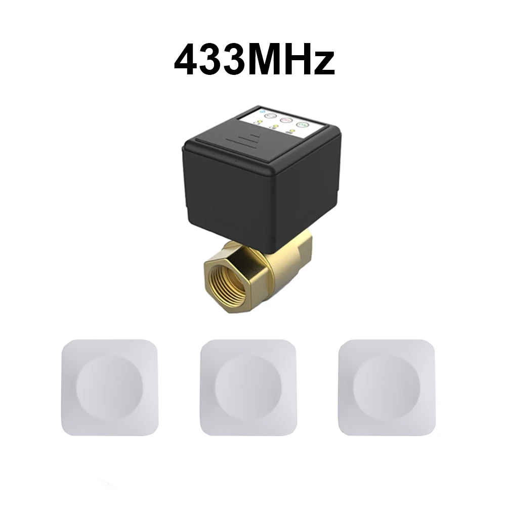 Sistema de protección contra fugas de agua inalámbrico, válvula inteligente de 433MHZ, DN15, DN20, DN25 y 3pc, Sensor de agua inalámbrico,
