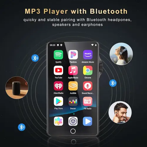 Imagen 2 del producto Reproductor MP3 MP4 Android 9.0 con pantalla táctil de 4"" y 16 GB de ROM con Bluetooth y WiFi, reproductor Android con Spotify, Pandora, Amazon Music