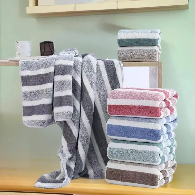 Korallen-Fleece-Handtücher, dickes Badetuch, starke Wasseraufnahme und schnelles Trocknen, kein Ausbluten, langlebig, geeignet für Familien, Strände