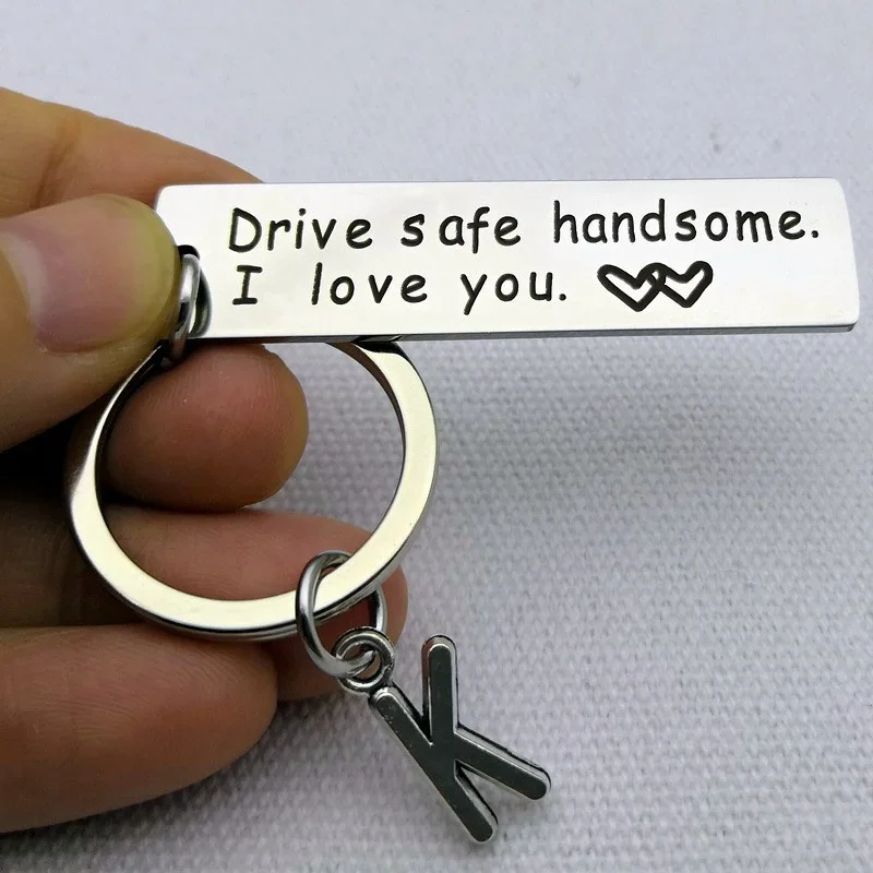 Fashion Keyring Gifts Engraved Drive Safe Keychain Couples Boyfriend Girlfriend Jewelry Gift