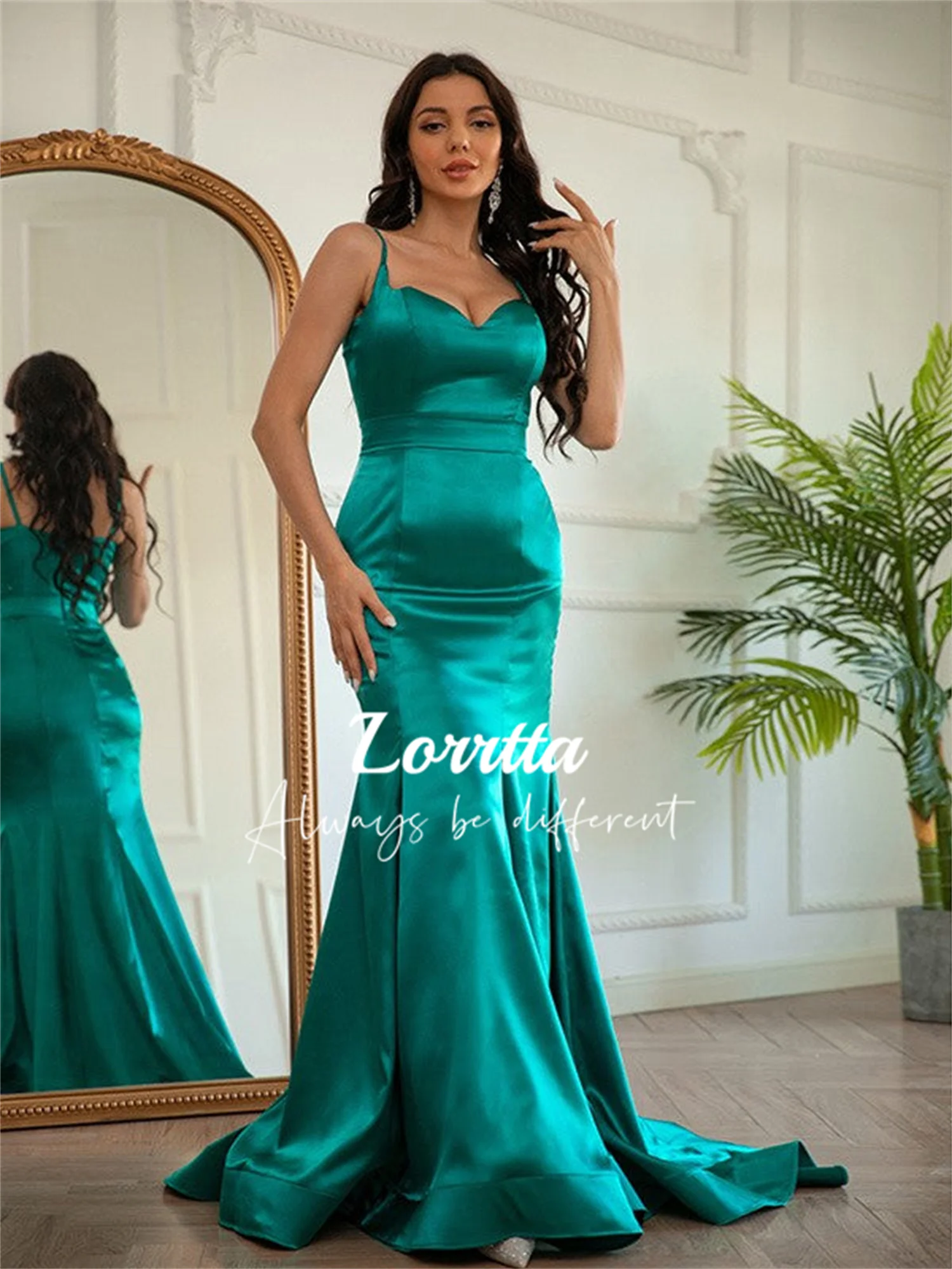 

Lorrtta Green Sweetheart Collar Simple Cocktail Dress Sling Mermaid Skirt Elegant and Pretty Women's Dresses Long Evening Prom