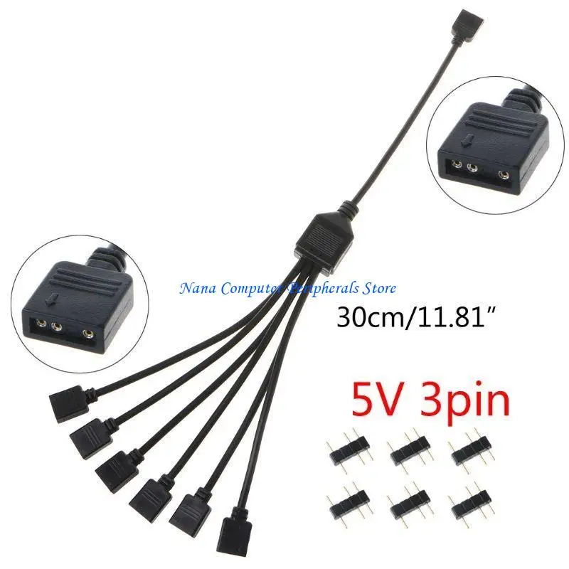 F68C 5V 3 pinos RGB Connector Hub RGB Splitter Cable para chassi computador