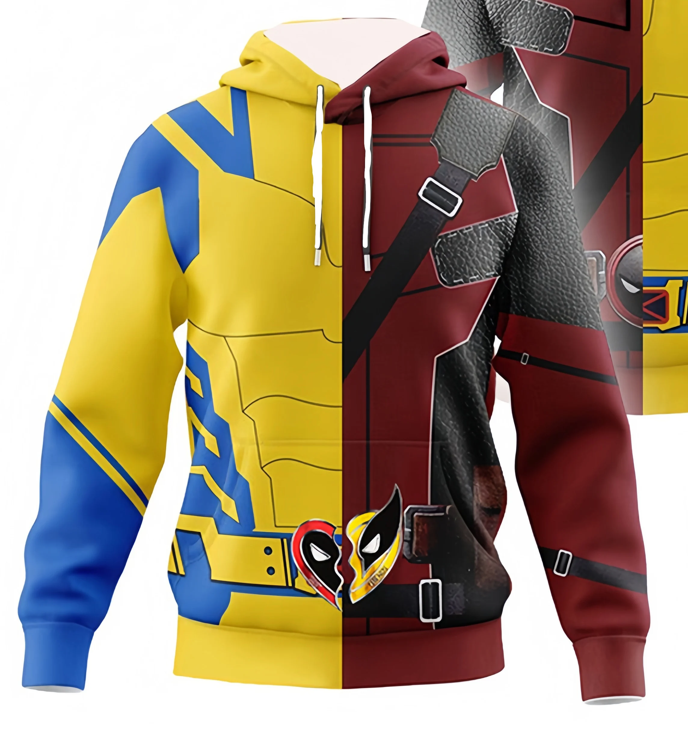 2026 جديد مارفل سبايدر مان، كابتن أمريكا، الكون المتوازي، مايلز فينوم أنيمي ثلاثية الأبعاد مطبوعة للرجال خريف/شتاء هوديي دافئ #1