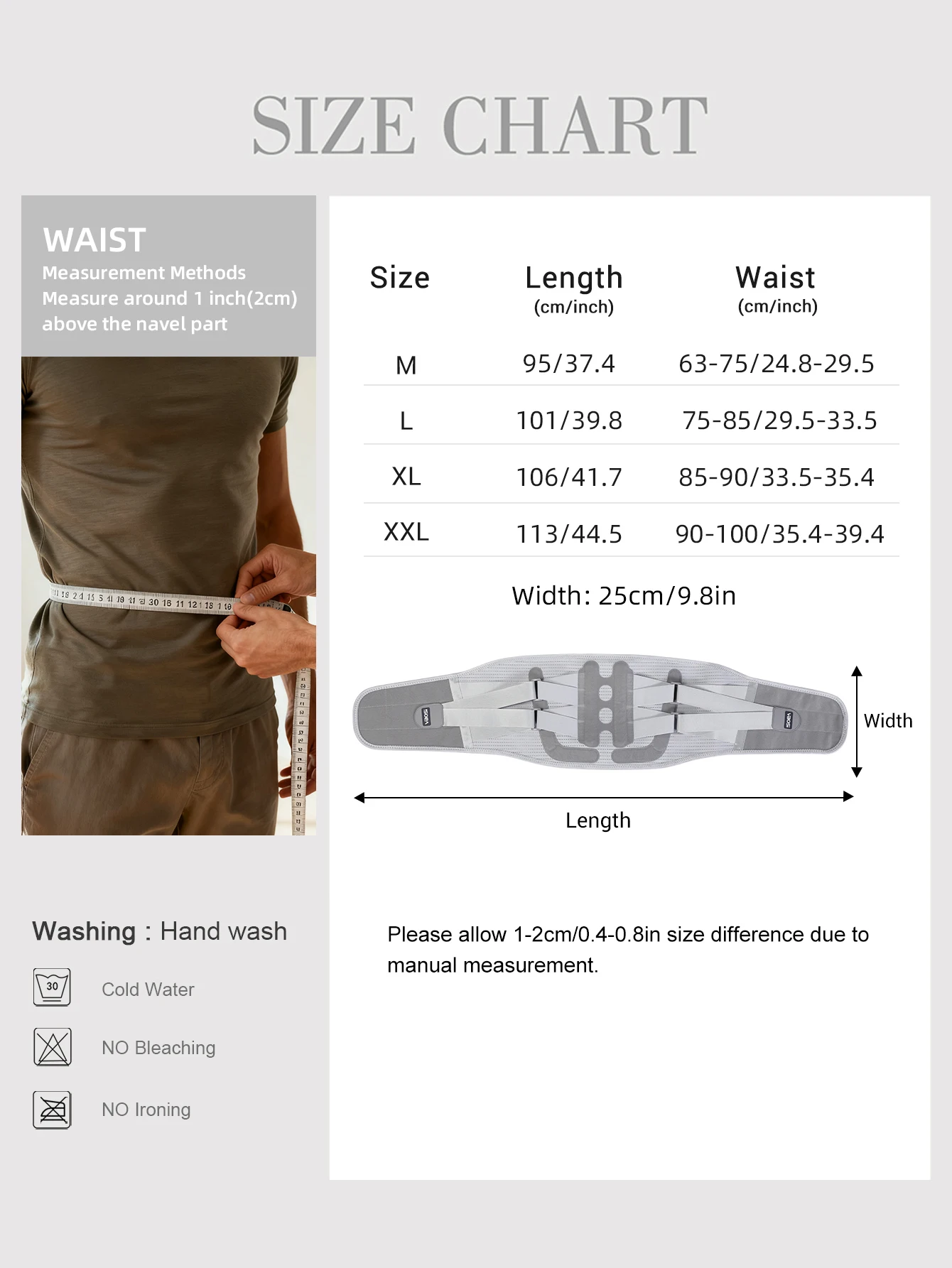 1 Piece Waist Suport + 1 Pair Free Wrist Sleeves Versatile, Adjustable, Breathable Belt for Men Women, Back Brace for Everyday U