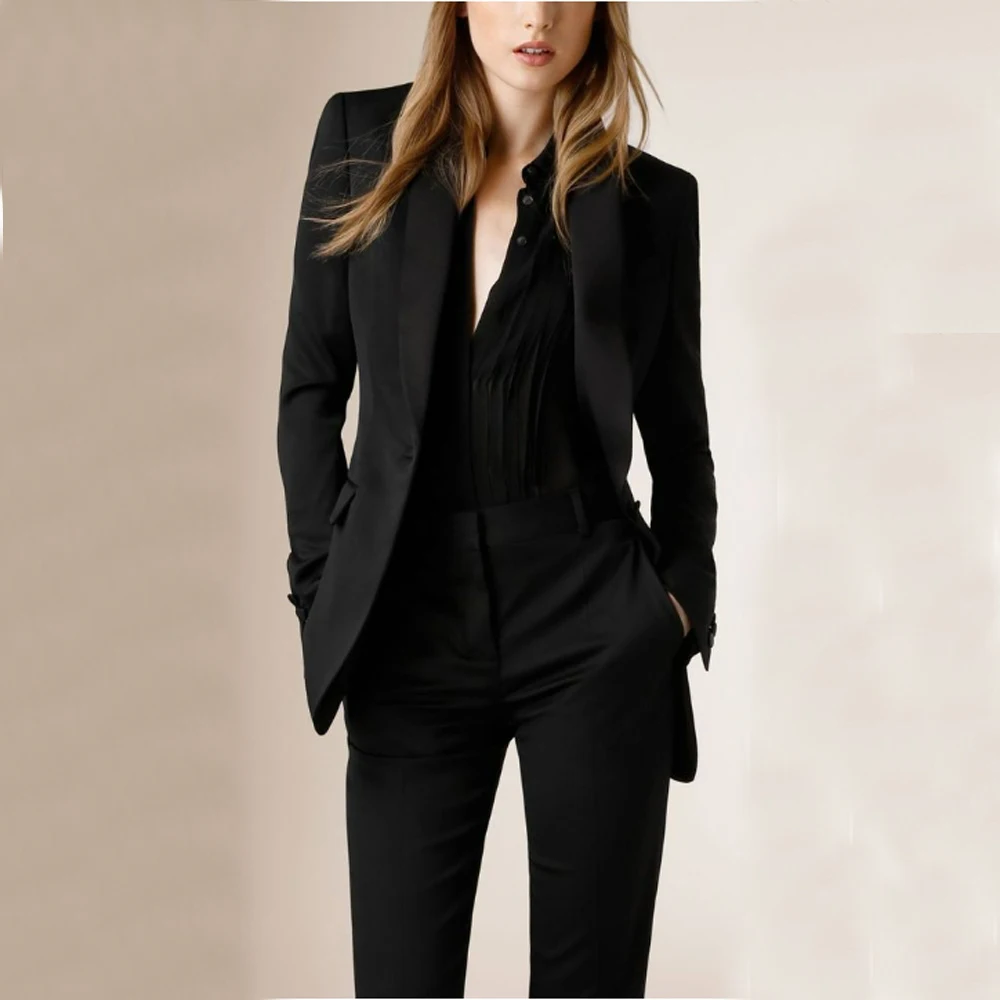 1 Button Chic and Elegant Woman Set Jacket+pants Women\'s Suit 2 Piece Set Shawl Collar  Sets Luxury Pantsuit Blazer