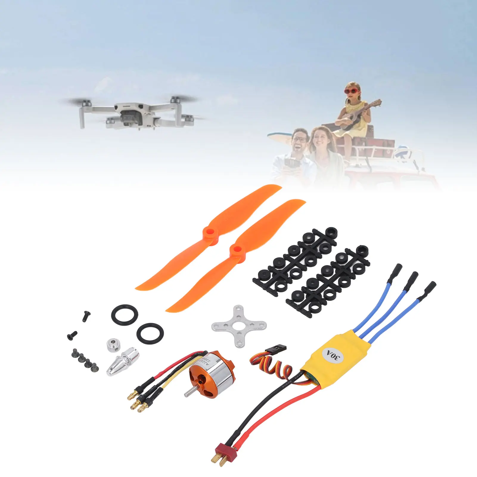 RC كوادكوبتر مجموعة المحرك RC موتور ESC المروحة عدة 2212 6T 2200KV فرش السيارات 30A ESC طقم ملحقات ل F450 550 كوادكوبتر #6