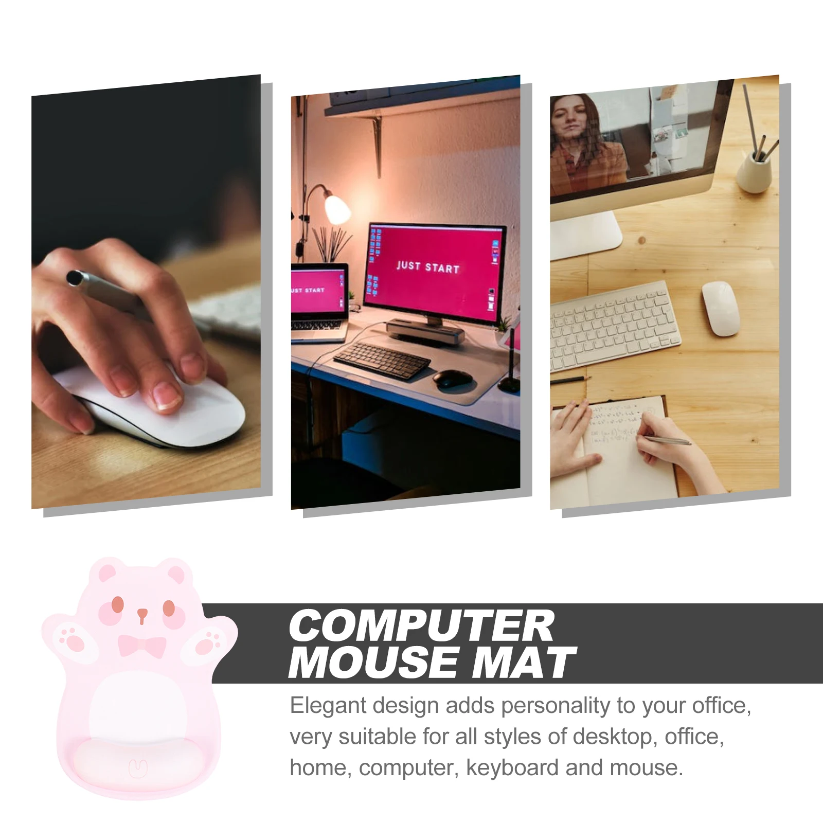 

Ergonomic Wrist Mouse Pad Spandex Anti-Slip Surface Large Size for Gaming Office Home Travel Liquid Resistant Coating Non-Slip