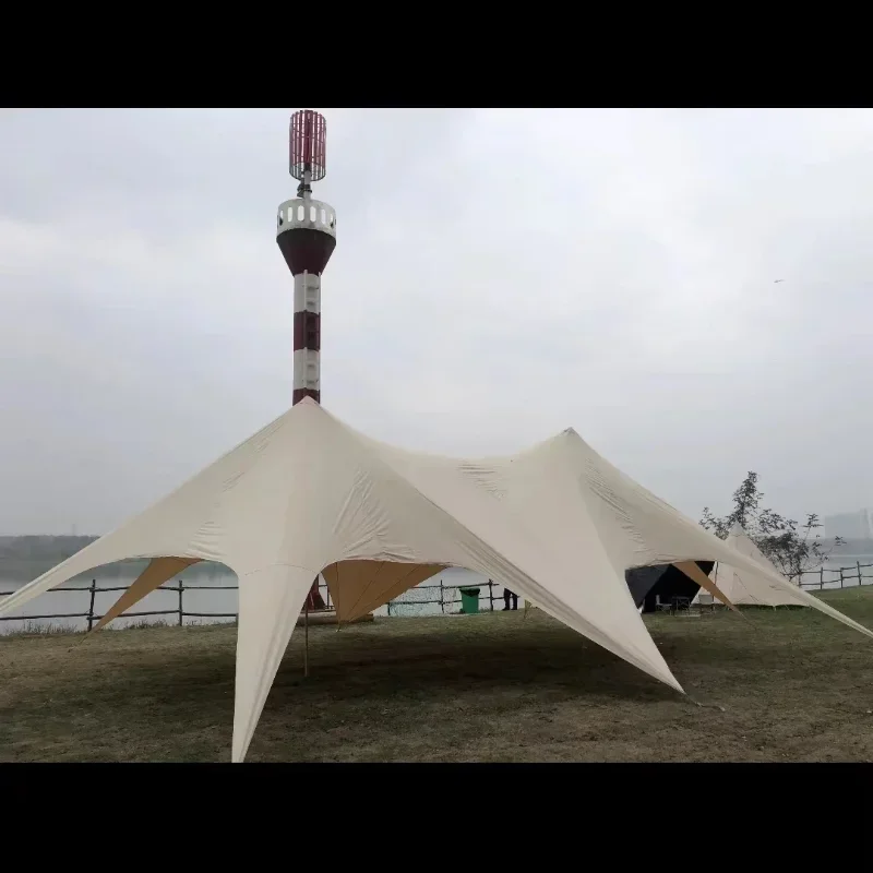 Portable Large Outdoor Dome Tent Thickened Sunshade Ceiling Tent Double Single Peak Cloud Dome for Camping Hiking Picnic