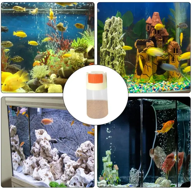 Alimentatore per acquario biberon per alimenti per pesci alimentatore quantitativo per laghetto 0.5g misurazione precisa biberon ricaricabile pesce