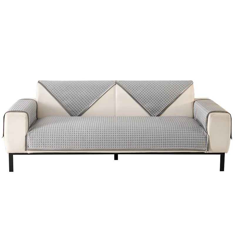 

2026 New Summer Ice Silk Anti Slip Sofa Cushion with Ice Beans High End Feeling Cool Non Slip Sofa Cover Mat