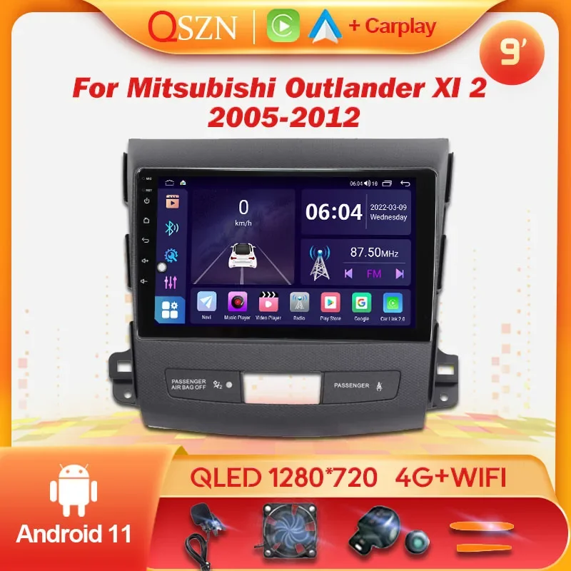 

9" 2 Din Android 12 Car Radio For Mitsubishi Outlander Xl 2 2005-2012 Multimedia Player 4G Carplay Auto Stereo GPS DVD Head Unit