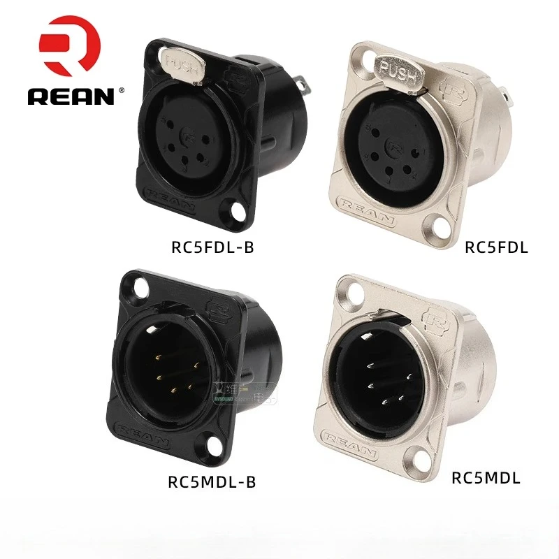 

REAN 5-pole XLR Male/female Socket Gold-plated 5-pole Sockets DMX512 Lighting Control Stage Lighting