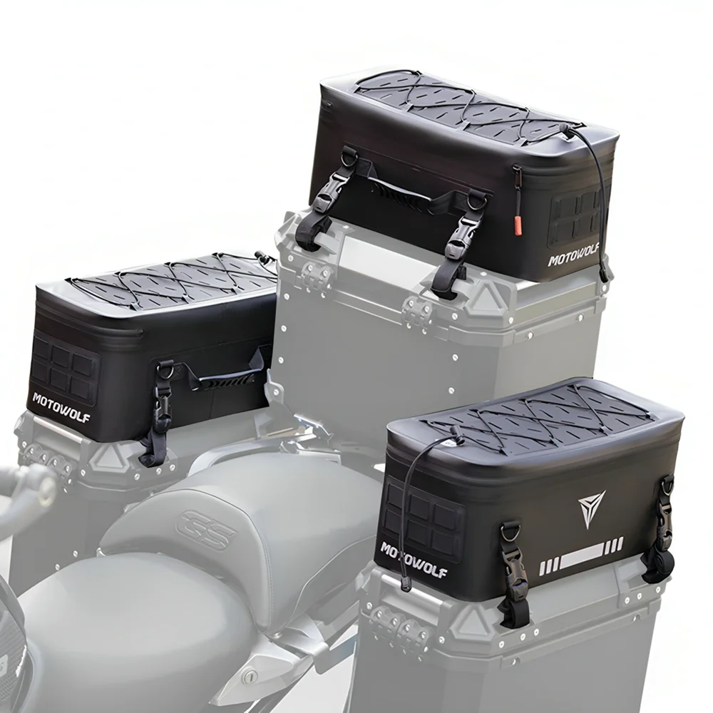 Motorcycle Side Bag 16L Waterproof Motor Collision Resistant Side Box Top Pannier Case For Adventure Rear Seat Luggage