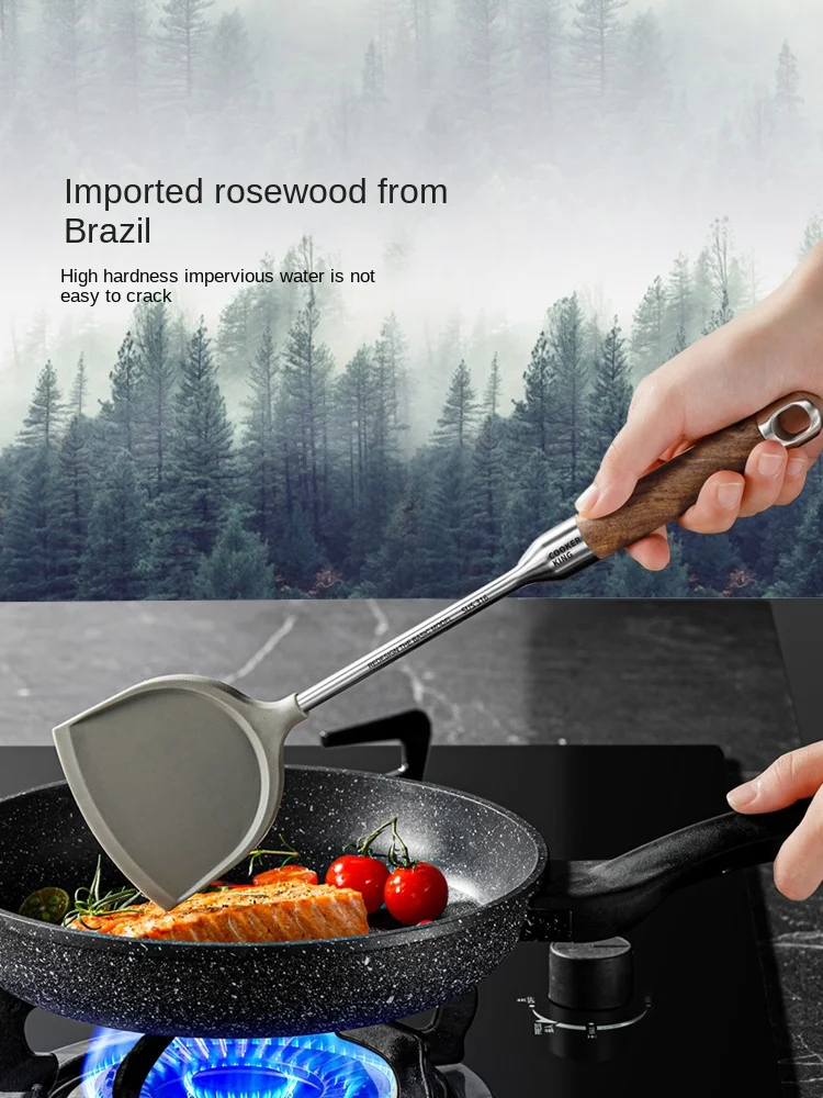 COOKER KING Spatula Household 316 Stainless Steel Spatula Kitchenware Soup Ladle Spatula Colander Silicone Shovel Suit