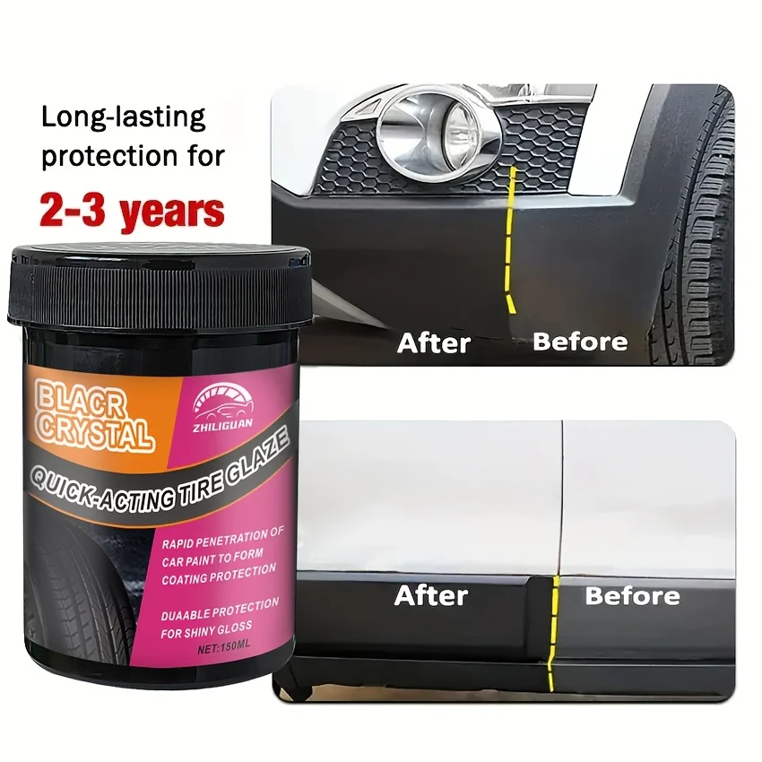Tire Shine & Protection Wax - Durable Tire Shine Enhancer for Enhanced Blackness, Anti-Aging Formula, Fit for All Vehicles image 3