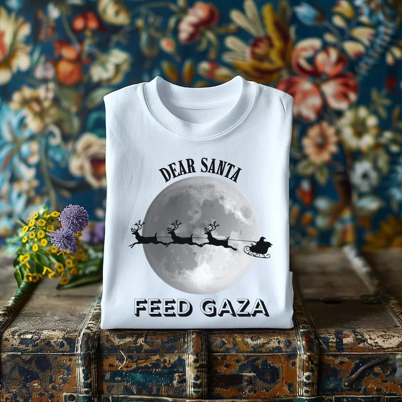 Santa Message Tee for Activists Political Shirt Holiday Apparel Gift for Cause Supporters Festive Activism Wear Cotton Tee Tops