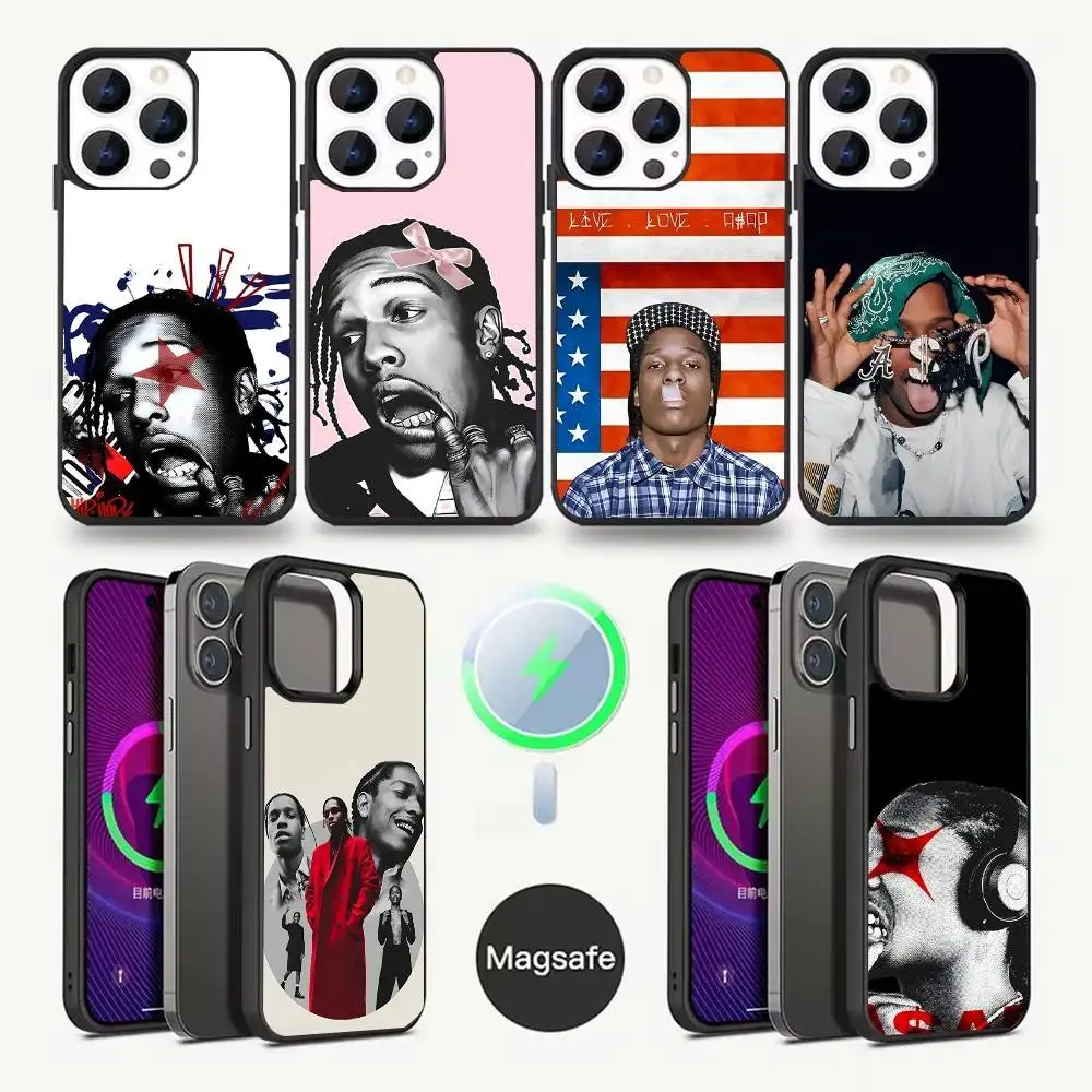

A-ASAP Rocky Rapper Black Phone Case For iPhone 17,16,15,14,13,12,11,Pro,Max,Plus,Mini,SE4,E Magnetic Wireless Charging