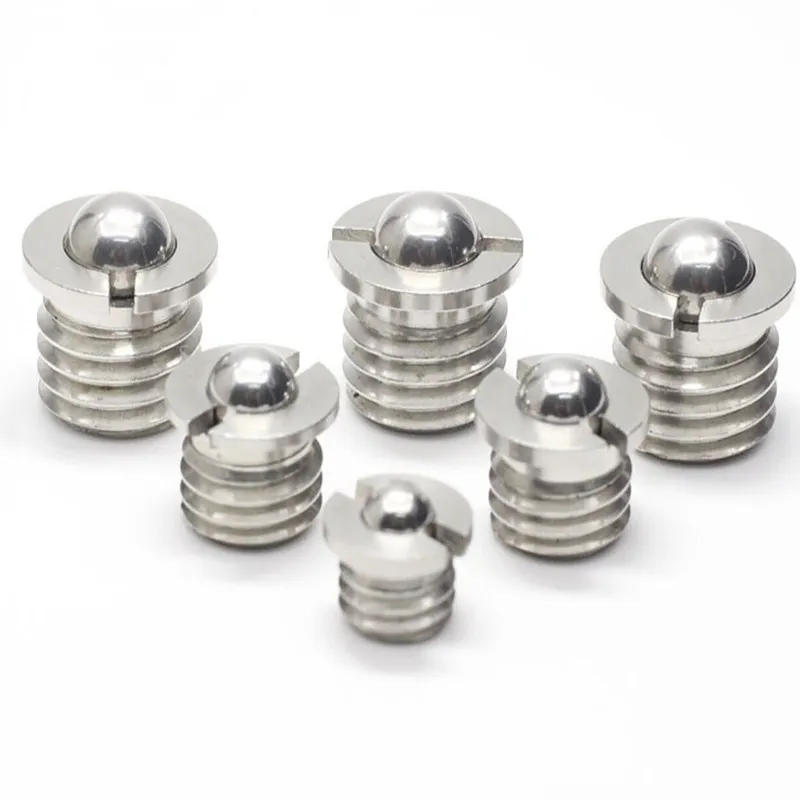 304 Stainless Steel Flanged Spring Ball Plunger, M5/6/8/10/12/16 Press-In Set Bead Wave Screw