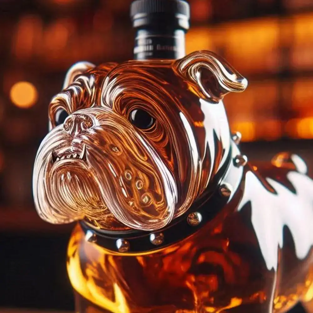 Large Capacity Whiskey Bottle for Parties 300 Ml Whiskey Decanter Bulldog Shape Whiskey Bottle Decanter for Home Bar Accessory view 4