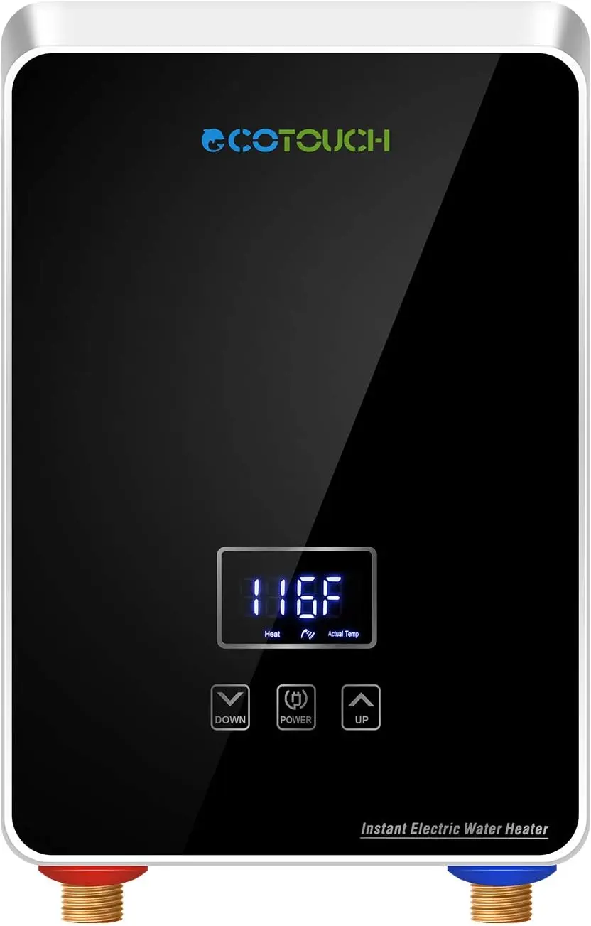 Water Heater Electric 240V, On Demand Instant Hot Water Heater Digital Display 5.5kW,Overheating Protection, Black