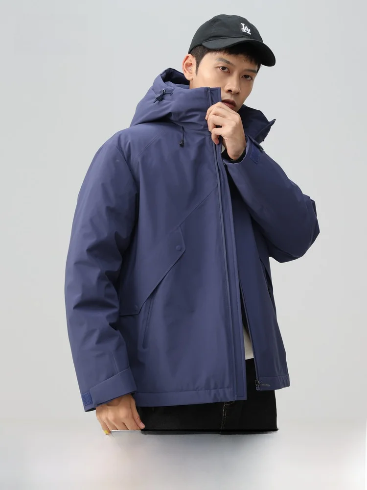 

Мужская короткая повседневная пуховая куртка Snow Flying, цвет «ночной синий», весна 2024, ветрозащитная, теплая, для бизнеса и отдыха, рабочая одежда, полиэстер