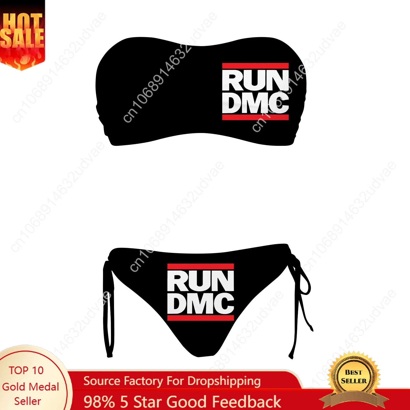 

Run DMC Swimsuit Womens Drawstring Two Piece Set Bathing Suits Personalized Swimwear Pool Party Bikini Customize Beachwear