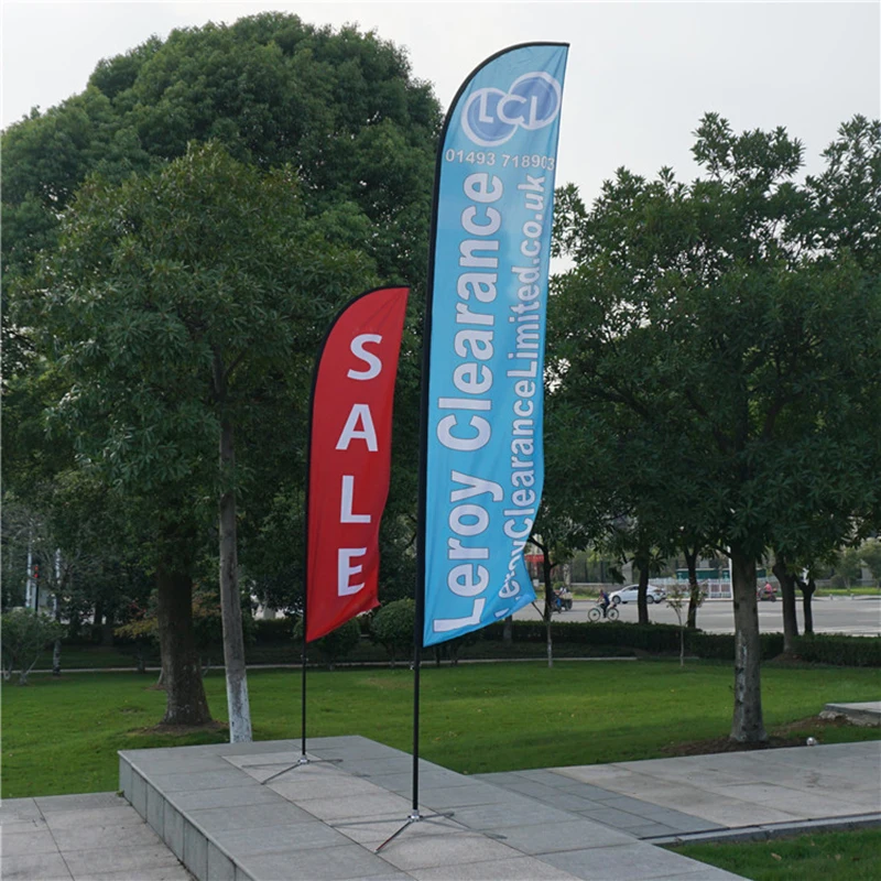 Custom Printed Beach Flag Promotion Outdoor Sport Race Flags Advertising Swooper Feather Flag Outdoor Business shop sign banner