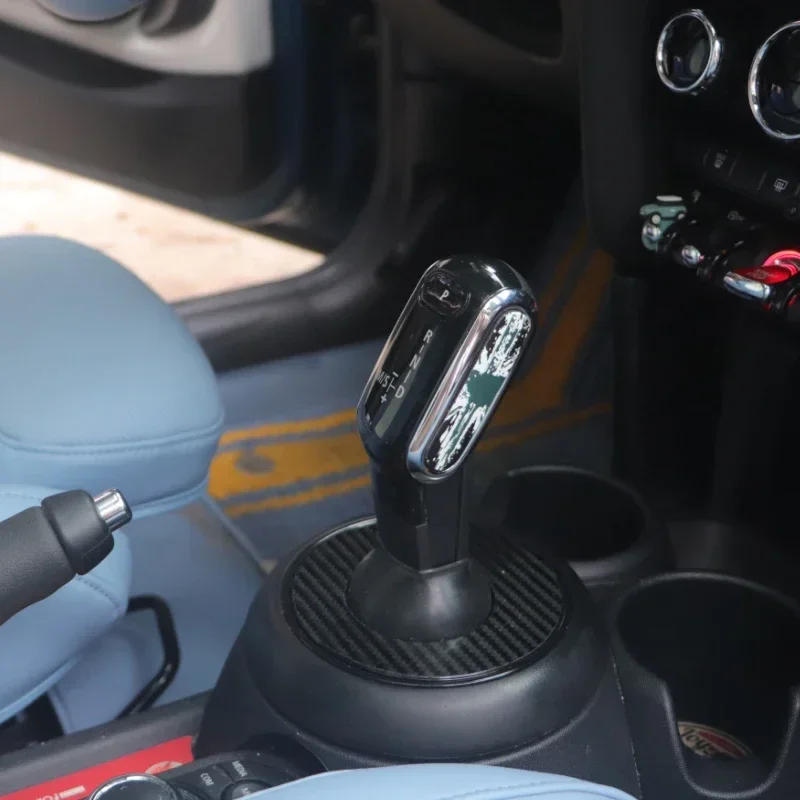 2 ชิ้น/เซ็ตแก้ไขตกแต่ง Patch เกียร์หัวสติกเกอร์ภายในรถสติกเกอร์สําหรับ MINI COOPER F55 F56 F60 F54 รถสติกเกอร์