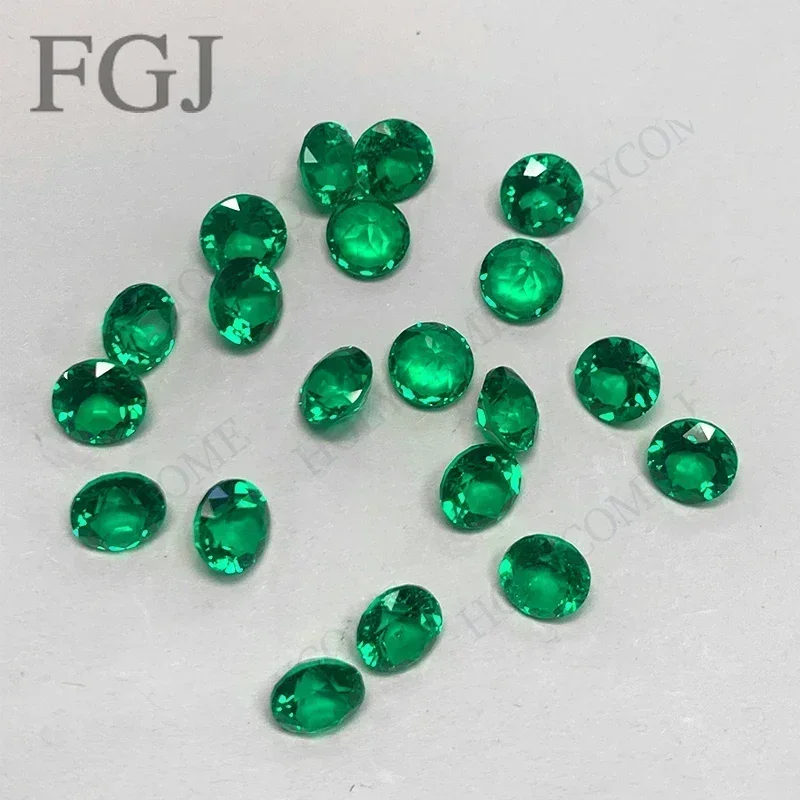 

[5-12.0mm] New Promotion Lab Grown Emerald Round Cut Loose Gemstones VVS1 Clarity Wholesale Price Factory Supply with AGL Diy