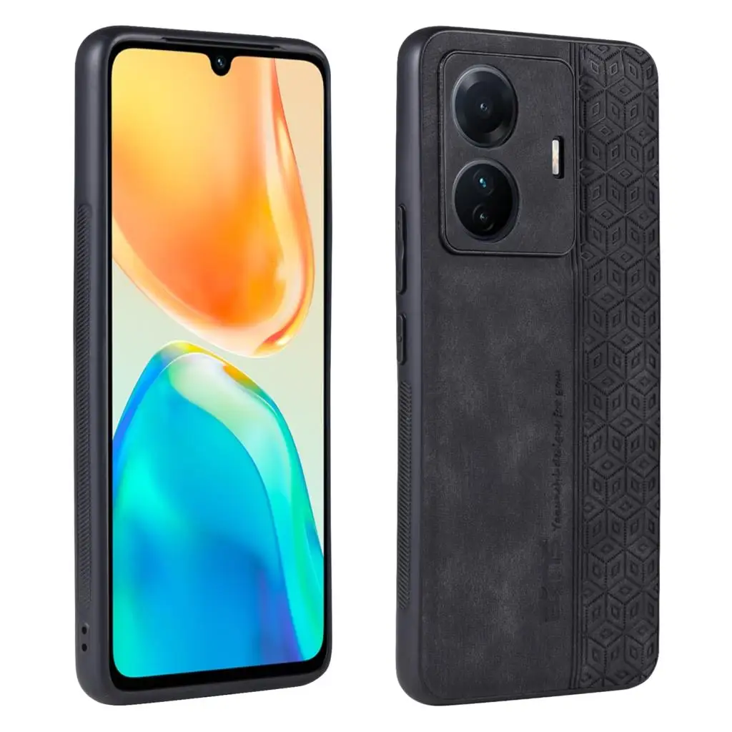 For Vivo T1 Pro 5G Чехол для Skin Feel Leather Phone Case Soft Back Cover Funda For Vivo T1 Pro 5G Coque Capa Bumper ケース