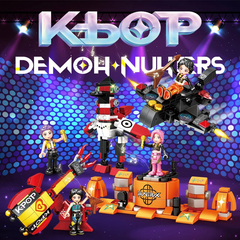 Blocs de construction KPop Demon Hunters Huntrix, ensemble de modèles de figurines d'action Mila Zoe Lumi, jouets de collection pour fans et collectionneurs pour adultes