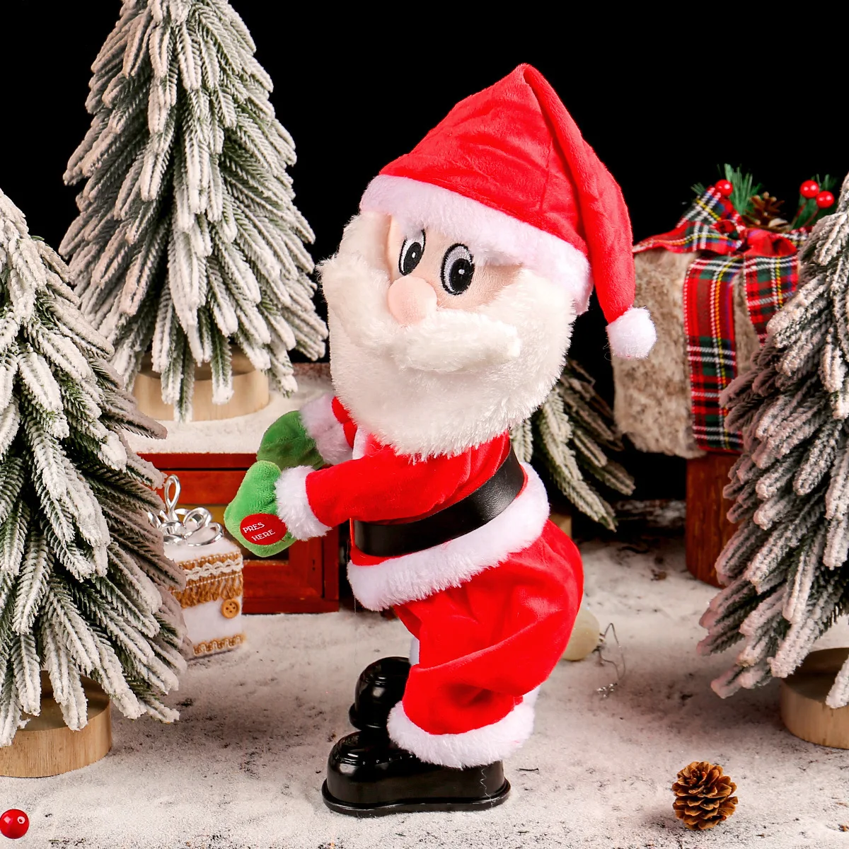 Dancing Santa Singing Electric Toys Creative Christmas Gifts electric butt twisting and hip shaking Santa Claus Plush Figure