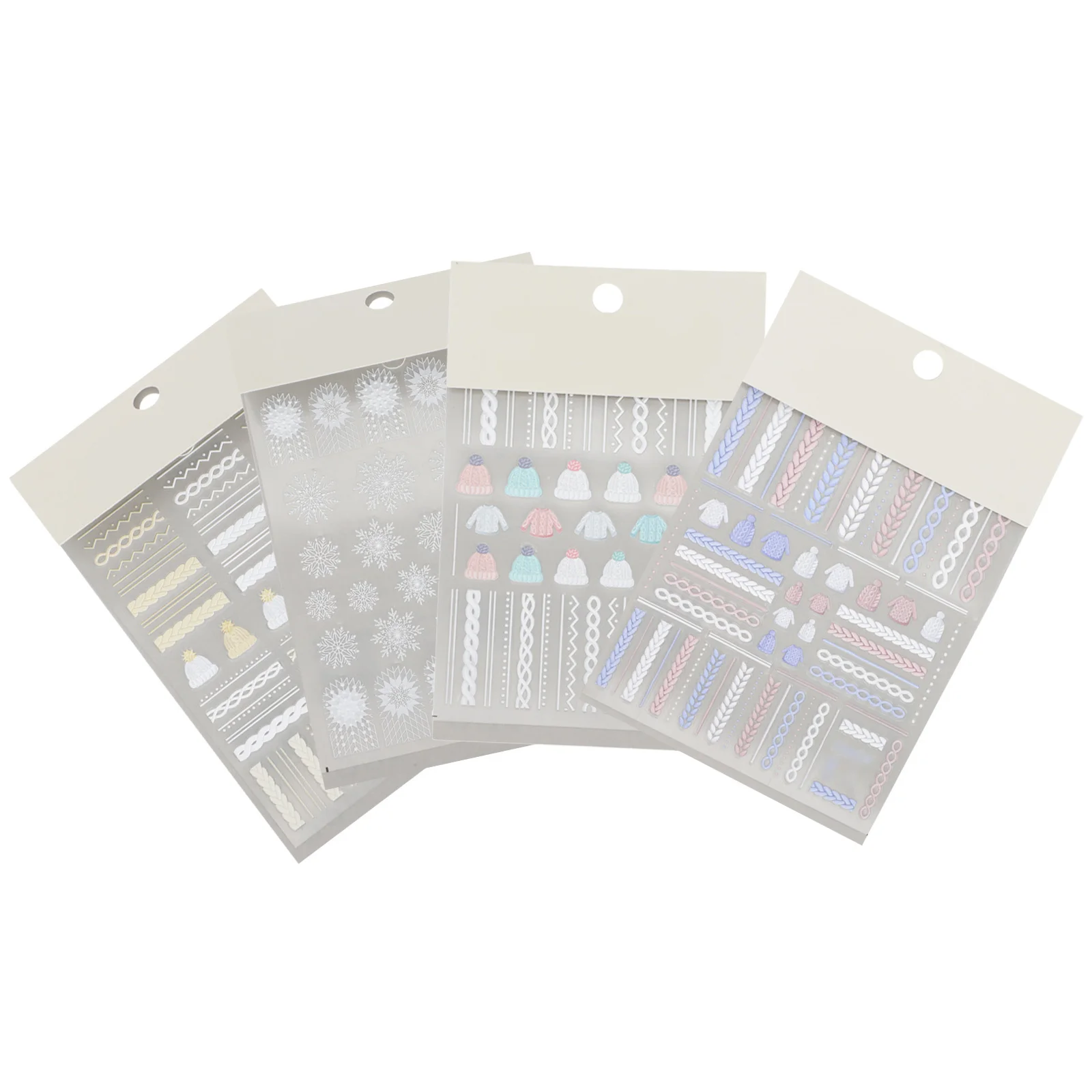 4Sets Kerst Nail Art Stickers Sneeuwvlok Trui Manicure Decals Delicate Details Goede Effecten Kerst Nail Art Stickers