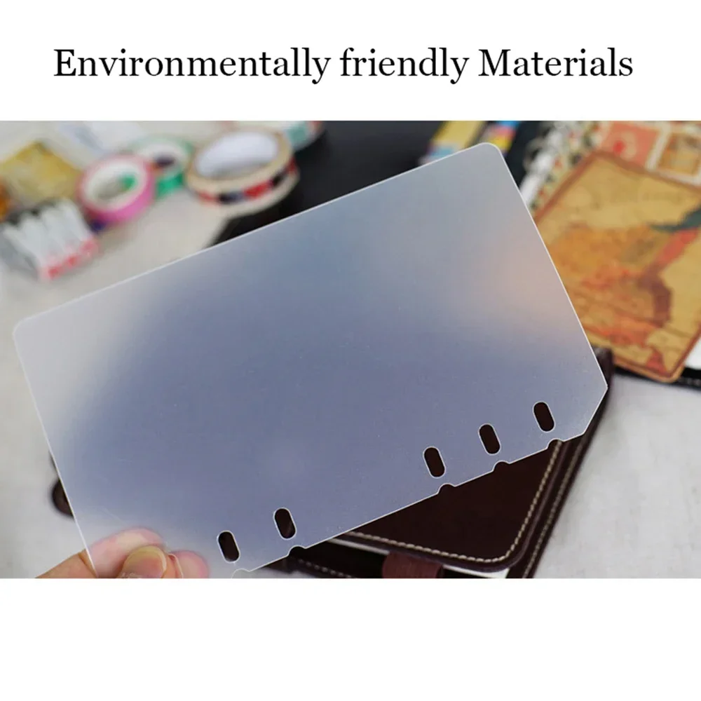 2 Pcs/ set Transparent Separated Plate for A5 Personal A7 Spiral Rings Notebook 6 Hole Loose Leaf Diary Journal Accessory