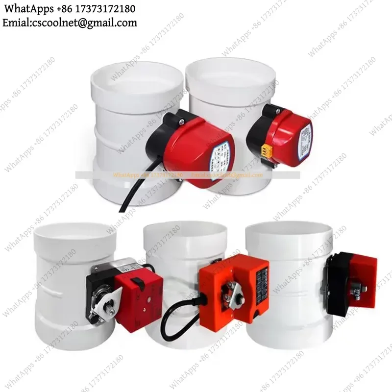 JS02 Electric PVC Damper Check Valve 75mm 110mm Air Volume Vent Flow Controller 220V 12V Plastic Ventilation Pipe Duct System