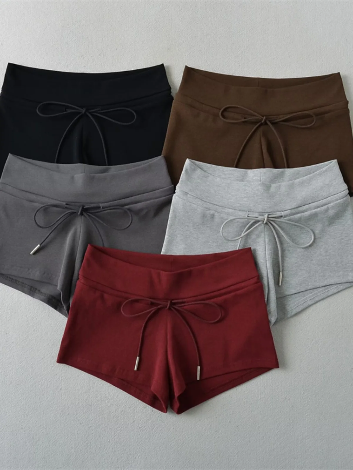 Hohe Taille Elastische Taille Dstring Sport orts Frauen Sommer Lose Beiläufige Gerade Bein Breite Bein Hot Pants Straße Sle