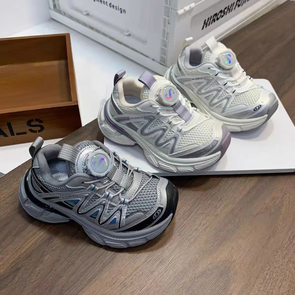 

Kids Running Shoes Rotating Button Children Sports Shoes Soft Bottom 2026 Brand New Boys Girls Casual Sneakers Handsome Non-slip