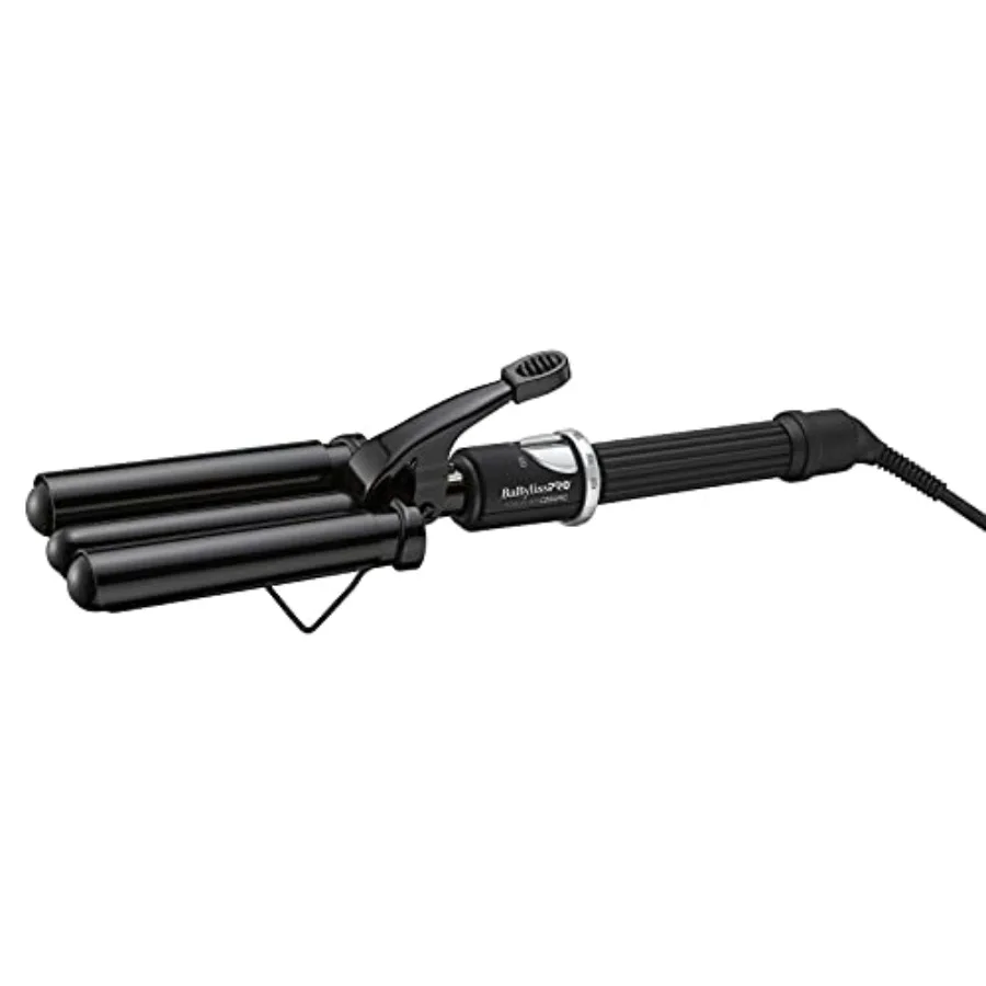 

Porcelain Ceramic Triple Barrel Waver Black for Salon Use with High Heat Resistance and Smooth Finish