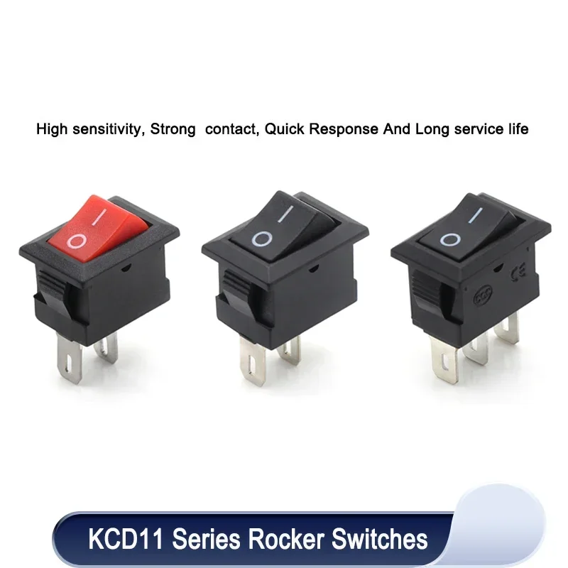 

5/10pcs KCD11 Series Boat Car Rocker Switch 2/3 Pin 2 Position 3A 1250V/250V AC 15mmx10mm Power Switches