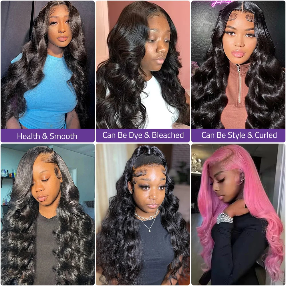 Body Wave 13x6 HD Lace Front Human Hair Wig 200% Density 360 Full Transparent Lace Frontal Brazilian Wigs Preplucked For Women image 3