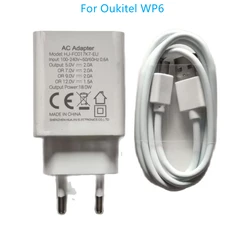 New Oukitel WP6 USB Power AC Adapter  Charger EU Plug Travel Switching Power Supply+Micro Usb Cable Data Line